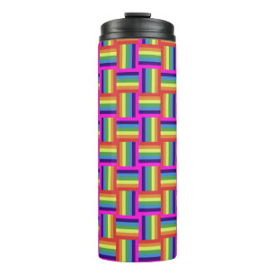 Colorful Rainbow Block Patroon Thermosbeker