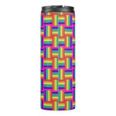 Colorful Rainbow Block Patroon Thermosbeker (Achterkant)