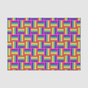 Colorful Rainbow Block Patroon Tissuepapier