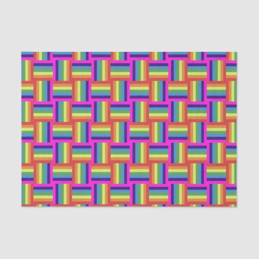 Colorful Rainbow Block Patroon Tissuepapier (Voorkant)
