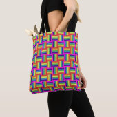 Colorful Rainbow Block Patroon Tote Bag (Dichtbij)
