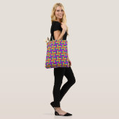 Colorful Rainbow Block Patroon Tote Bag (Op model)