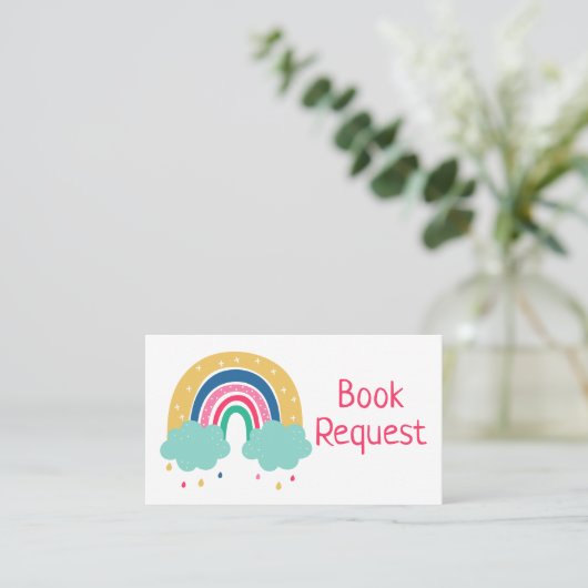 Colorful Rainbow Book Request Card Plaatskaartje (Staand voorkant)