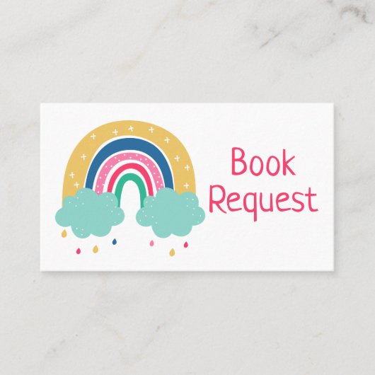 Colorful Rainbow Book Request Card Plaatskaartje (Voorkant)