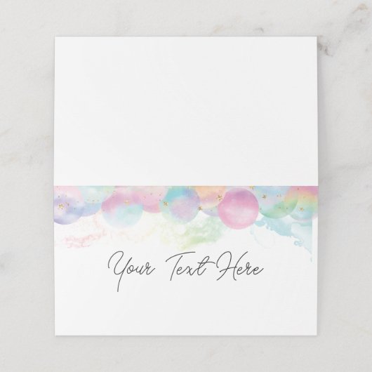 Colorful Rainbow Bubble Plaatskaartje (Buitenkant ongevouwen)