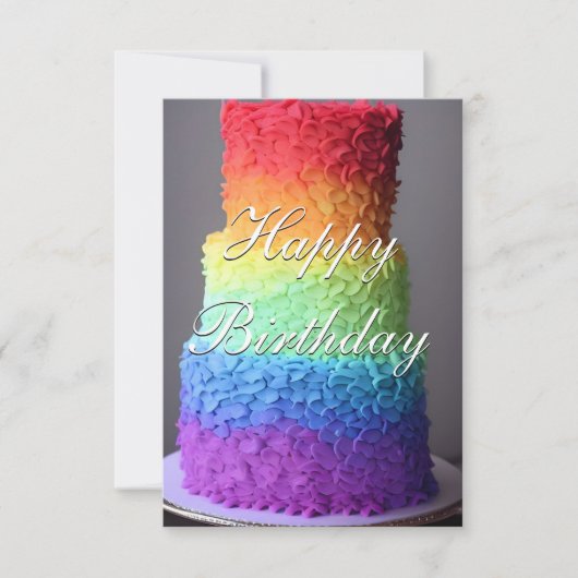 Colorful Rainbow Cake Birthday Kaart (Voorkant)