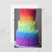 Colorful Rainbow Cake Birthday Kaart (Voorkant / Achterkant)