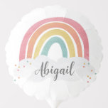 Colorful Rainbow Calligraphy Kids Birthday Ballon<br><div class="desc">Colorful Rainbow Kids Birthday Invitation nodigt een handgetekende regenboog uit in tinten roze,  oranje,  geel en turquoise en een trendy kalligrafie-naam.</div>