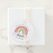Colorful Rainbow Calligraphy Kids Birthday Bedankjes Labels (In situ)