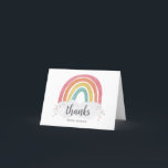 Colorful Rainbow Calligraphy Kids Birthday Bedankkaart<br><div class="desc">Colorful Rainbow Kids Birthday Invitation nodigt een handgetekende regenboog uit in tinten roze,  oranje,  geel en turquoise en een trendy kalligrafie-naam.</div>