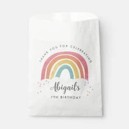 Colorful Rainbow Calligraphy Kids Birthday Bedankzakje