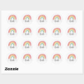 Colorful Rainbow Calligraphy Kids Birthday Favor Ronde Sticker (Vel)