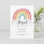 Colorful Rainbow Calligraphy Kids Birthday Kaart (Staand voorkant)