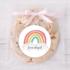 Colorful Rainbow Calligraphy Kids Birthday Ronde Sticker