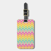 Colorful Rainbow Chevron Pattern Bagagelabel (Voorkant verticaal)