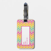 Colorful Rainbow Chevron Pattern Bagagelabel (Achterkant verticaal)