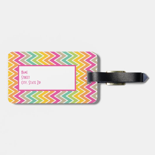 Colorful Rainbow Chevron Pattern Bagagelabel (Achterkant horizontaal)