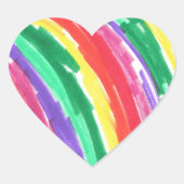 Colorful Rainbow Child Drawing Hart Sticker (Voorkant)