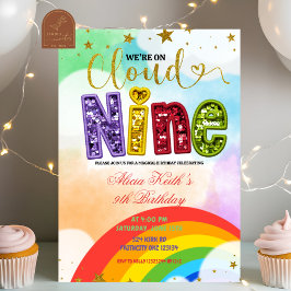 Colorful Rainbow Cloud Nine Birthday Kaart