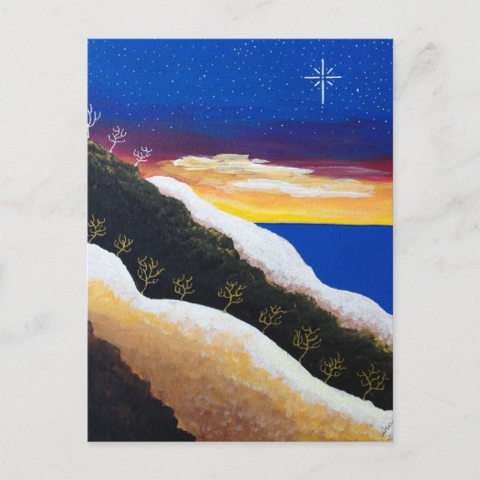 Colorful Rainbow Coast Seascape Folk Art Briefkaart (Voorkant)