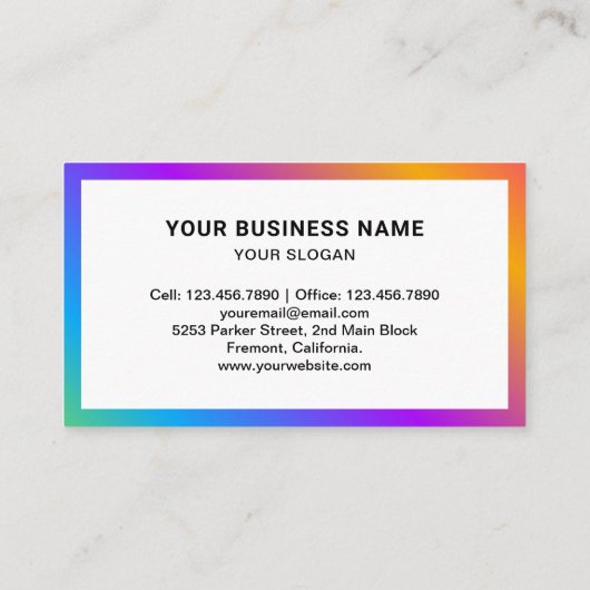 Colorful Rainbow Cupcake Pastry Chef Bakery Visitekaartje (Achterkant)