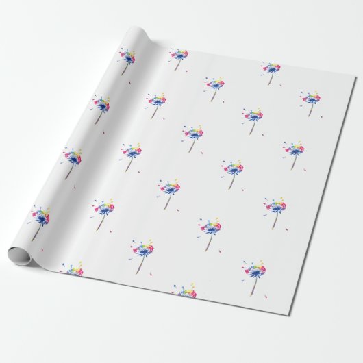 Colorful Rainbow Dandelion Cadeaupapier (Uitgerold)