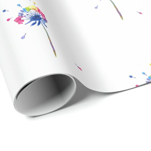 Colorful Rainbow Dandelion Cadeaupapier (Rol Hoek)