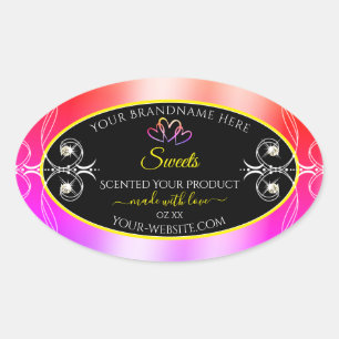 Colorful Rainbow Decor Jewels Black Product Labels