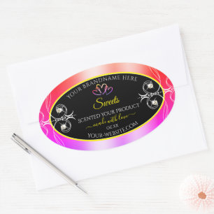 Colorful Rainbow Decor Jewels Black Product Labels