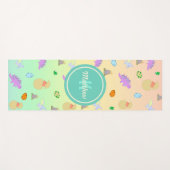 Colorful Rainbow Dinosaur Egg Kinder Boys Monogram Yogamat (Voorkant (horizontaal))