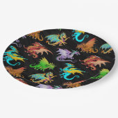 Colorful Rainbow Dragons School Papieren Bordje (Gekanteld)