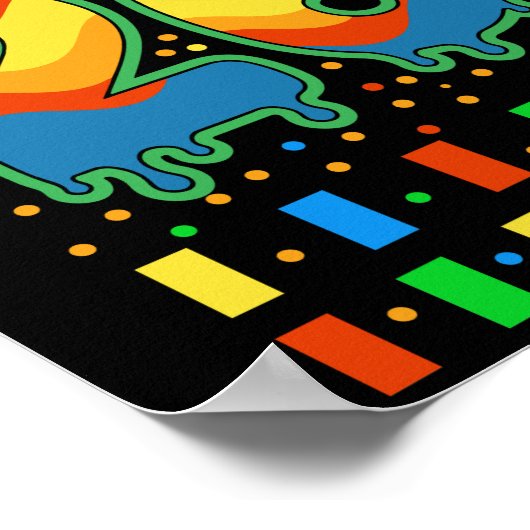 Colorful Rainbow Drip Number 26  Poster (Hoek)