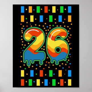 Colorful Rainbow Drip Number 26  Poster