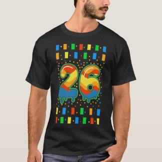 Colorful Rainbow Drip Number 26  T-shirt