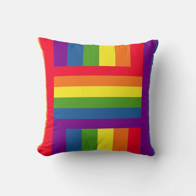 Colorful Rainbow Flag Gay Pride Kussen (Voorkant)
