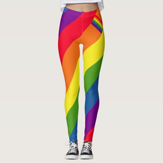 Colorful Rainbow Flag Gay Pride Leggings (Voorkant)