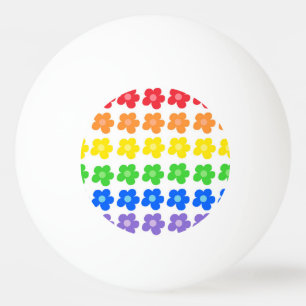 Colorful Rainbow Flowers Pingpongbal