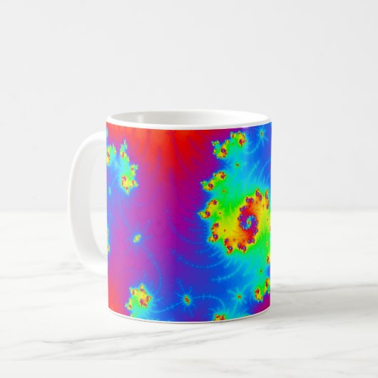 Colorful Rainbow Fractal Art Koffiemok (Voorkant links)