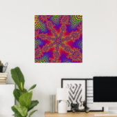 Colorful Rainbow Fractal Poster (Thuiskantoor)