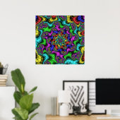Colorful Rainbow Fractal Poster (Thuiskantoor)