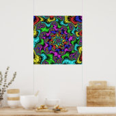 Colorful Rainbow Fractal Poster (Keuken)