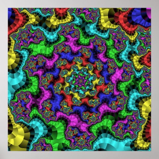 Colorful Rainbow Fractal Poster (Voorkant)