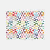 Colorful Rainbow Geometric Pinwheels Fleece Deken (Voorkant (Horizontaal))