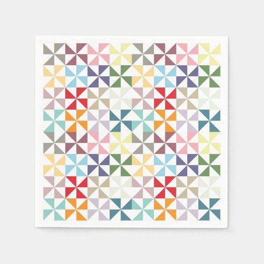 Colorful Rainbow Geometric Pinwheels Servet (Voorkant)