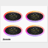 Colorful Rainbow Glitter en Black Product Labels (Vel)