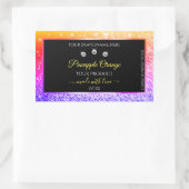 Colorful Rainbow Glitter en Black Product Labels (Tas)