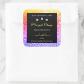 Colorful Rainbow Glitter en Black Product Labels (Tas)