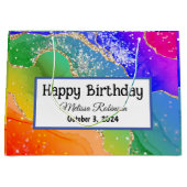 Colorful Rainbow Glitter Groot Cadeauzakje (Voorkant)