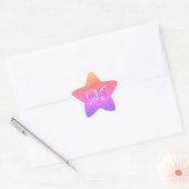 Colorful Rainbow Glitter Monogram Naam Ster Sticker (Envelop)
