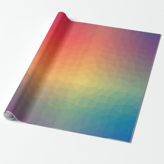 Colorful rainbow gradient geometric cadeaupapier (Uitgerold)